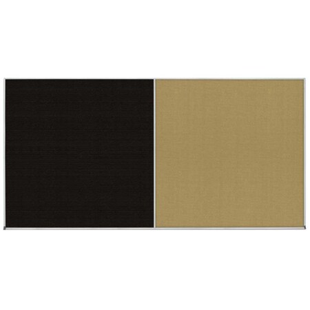 United Visual Products Enclosed Corkboard, 1 Door, 24"x36", 4" Fra UV3415-GOLD-PEARL